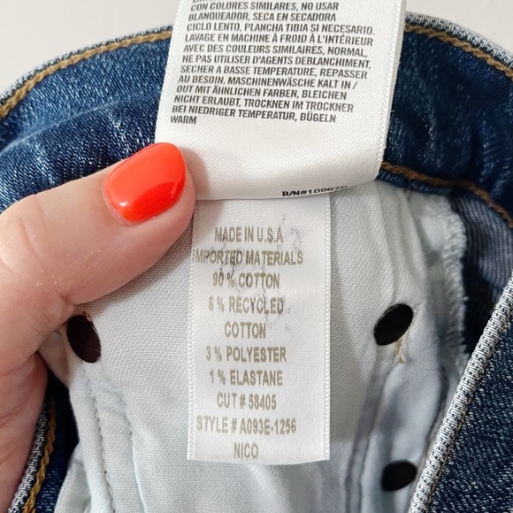 AGOLDE Nico High Rise Slim Foot Jean Straight Leg Betray Wash Size 25 Distressed - Picture 13 of 14